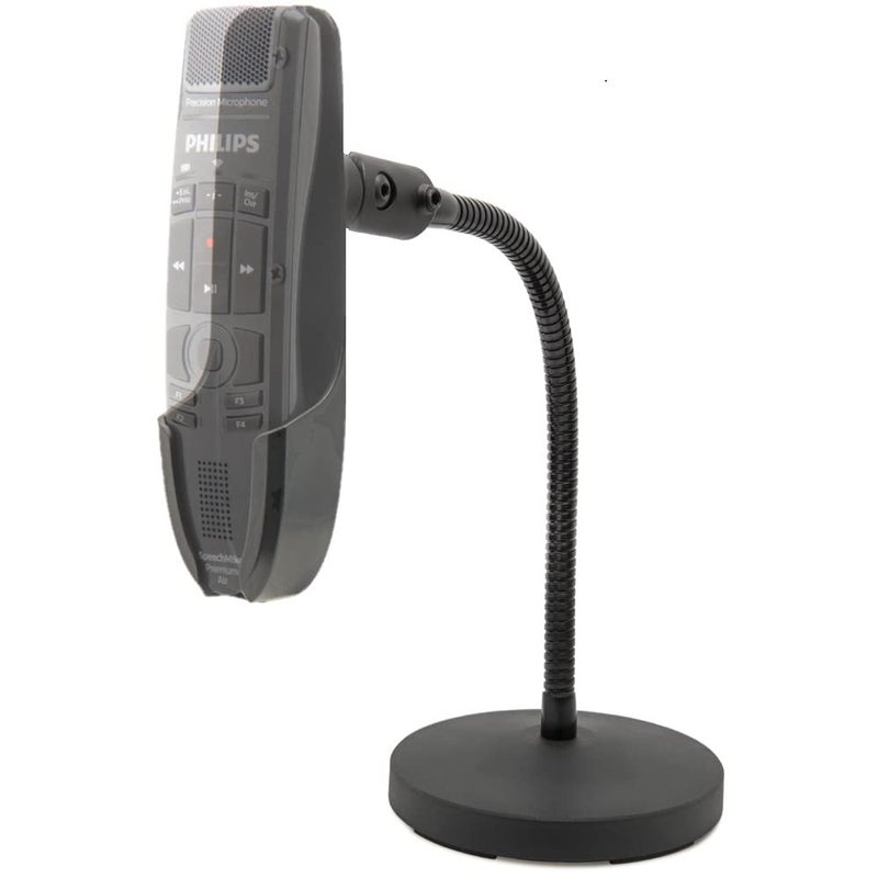 ECS WordFlex Gooseneck Holder Stand Compatible with Nuance PowerMic 4 & Philips SpeechMike Microphones SMP4000, SMP4010, LFH3200, LFH3210, LFH3500, LFH3510, SMP3700, SMP3710, SMP3800 Ease Hand Stress - Image 1